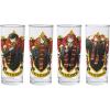 Silver Buffalo Harry Potter Gryffindor Squad Featuring Hermione Granger, Ron Weasley, and Fred and George Anime Style 4 Pack Tumbler Glass Set, 10 Ounces