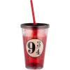 Silver Buffalo Harry Potter Hogwarts Express Plastic Snow Globe Cold Cup w/Lid and Straw, 14 Ounces