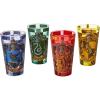 Silver Buffalo Harry Potter Hogwarts House Crests 4-Pack Tumbler Set, 10-Ounces(Hogwarts Crests with Checkers)