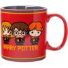 Silver Buffalo Harry Potter vs Malfoy Anime Style Ceramic Camper Mug, 20 Ounces(20oz Dots Animated Trio)