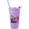 Silver Buffalo Hello Kitty Face Logo Plastic Tumbler with Lid and Straw, 32 Ounces(Disney Encanto Family)