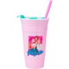 Silver Buffalo Hello Kitty Face Logo Plastic Tumbler with Lid and Straw, 32 Ounces(Golden Girls Group)