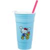 Silver Buffalo Hello Kitty Face Logo Plastic Tumbler with Lid and Straw, 32 Ounces(Hello Kitty Riding)