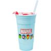 Silver Buffalo Hello Kitty Face Logo Plastic Tumbler with Lid and Straw, 32 Ounces(Marvel Comics)