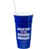 Silver Buffalo Hello Kitty Face Logo Plastic Tumbler with Lid and Straw, 32 Ounces(The Office)