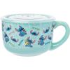 Silver Buffalo Lilo and Stitch Pastel Snack Toss Ceramic Soup Mug with Vented Plastic Lid, 24 Ounces