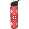 Silver Buffalo Marvel Dead Pool Logo and Bullet Holes Glass Water Bottle, 20 oz, Multicolor