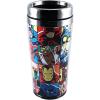 Silver Buffalo Marvel Deadpool Stainless Steel Travel Mug, 16-Ounces(Marvel Fun Character Grid)