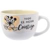Silver Buffalo Mickey & Minnie Todo Es Mejor Ceramic Soup Mug, 24 Ounces(Mickey & Minnie Todo Es Mejor)