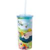 Silver Buffalo Pokemon Snorlax, Pikachu, Eevee, Charmander, Rowlet, Ribombee, Torchic, Hoppip, Pachirisu, Squirtle, Bulbasaur, Scorbunny, Petilil Plastic Tall Cold Cup with Lid And Straw, 20 Ounces