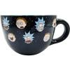 Silver Buffalo Rick and Morty Heads Line Up Ceramic Soup Mug, 24-Ounce(24oz Rick and Morty Soup Mug)