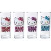 Silver Buffalo Sanrio Hello Kitty 4 Pack Glitter Tumbler Glass Set, 10 Ounces