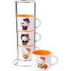 Silver Buffalo Sanrio Hello Kitty Halloween Themed 4 pack Ceramic Espresso Set with Storage Rack, 3 Ounces(Sanrio Hello Kitty Halloween)