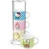 Silver Buffalo Sanrio Hello Kitty Halloween Themed 4 pack Ceramic Espresso Set with Storage Rack, 3 Ounces(Sanrio Hello Kitty and Friends)
