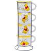 Silver Buffalo Sanrio Hello Kitty Halloween Themed 4 pack Ceramic Espresso Set with Storage Rack, 3 Ounces(Winnie the Pooh)