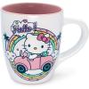 Silver Buffalo Sanrio Hello Kitty Spooky Halloween Glass Coffee Mug, 17.5 ounces(Sanrio Hello Kitty Driving In Car Under Rainbow)