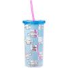 Silver Buffalo Sanrio Hello Kitty Zodiac Signs Iridescent Double Walled Tritan Water Bottle, 18 Ounces(Cinnamoroll Checkered)