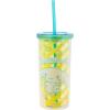 Silver Buffalo Sanrio Hello Kitty Zodiac Signs Iridescent Double Walled Tritan Water Bottle, 18 Ounces(Cinnamoroll Lemons)