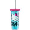 Silver Buffalo Sanrio Hello Kitty Zodiac Signs Iridescent Double Walled Tritan Water Bottle, 18 Ounces(Hello Kitty Blue Polka Dot with Rhinestones Lid)