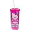 Silver Buffalo Sanrio Hello Kitty Zodiac Signs Iridescent Double Walled Tritan Water Bottle, 18 Ounces(Hello Kitty Strawberries)