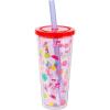 Silver Buffalo Sanrio Hello Kitty Zodiac Signs Iridescent Double Walled Tritan Water Bottle, 18 Ounces(Hello Kitty Tropical Summer Boba)