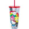 Silver Buffalo Sanrio Hello Kitty Zodiac Signs Iridescent Double Walled Tritan Water Bottle, 18 Ounces(Hello Kitty and Friends (Big))