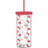 Silver Buffalo Sanrio Hello Kitty Zodiac Signs Iridescent Double Walled Tritan Water Bottle, 18 Ounces(Hello Kitty and Mushrooms)