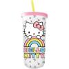 Silver Buffalo Sanrio Hello Kitty Zodiac Signs Iridescent Double Walled Tritan Water Bottle, 18 Ounces(Sanrio Hello Kitty)