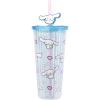 Silver Buffalo Sanrio Hello Kitty and Friends Cinnamoroll Plastic Cold Cup with Lid and Straw Topper, 24 Ounces