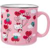 Silver Buffalo Sanrio Hello Kitty and Friends Gudetama Lazy Egg Sailing Ceramic Camper Mug, 20 Ounces(Hello Kitty Love is in the Air Heart Balloons)