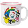 Silver Buffalo Sanrio Hello Kitty and Friends Gudetama Lazy Egg Sailing Ceramic Camper Mug, 20 Ounces(Kitty and Friends Rainbow Glitter)