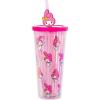 Silver Buffalo Sanrio Hello Kitty and Friends My Melody Plastic Cold Cup with Lid and Straw Topper, 24 Ounces