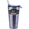 Silver Buffalo Stainless Steel Double Walled Travel Tumbler, 20 Ounces, Blue Silver