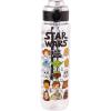 Silver Buffalo Star Wars Cartoon Characters Plastic Water Bottle with Locking Lid and Strap, 33 Ounces