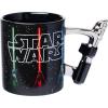 Silver Buffalo Star Wars Logo with Lightsaber 20oz Shaped Handle Ceramic Mug