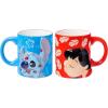 Silver Buffalo Star Wars Mandalorian and the Child 2 Pack Ceramic 3D Sculpted Mug Couple Set, 20 Ounces(Lilo and Stitch Kiss)