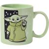 Silver Buffalo Star Wars The Coffee is Strong In This One Ceramic Camper-Style Coffee Mug, 20-Ounces(Mandalorian Child Stars Wax Resist)