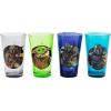 Silver Buffalo Star Wars The Mandalorian Featuring Boba Fett, Baby Yoda Grogu, and Din Djarin 4 Pack Pint Glass Set,16 Ounces