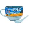 Silver Buffalo Stitch and Scrump Ohana Means Family Boxed Ceramic Soup Mug Spoon Set, 24 Ounces