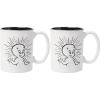 Silver Buffalo Wax Resist Ceramic Pottery Mug, 17 Ounces(17oz (Pack of 2))