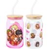 Silver Buffalo Wednesday Addams Family “On Wednesdays We Wear Black” Glass Jar Tumbler with Bamboo Lid and Glass Straw, 16 Ounces(Bratz (2 Pack))