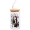 Silver Buffalo Wednesday Addams Family “On Wednesdays We Wear Black” Glass Jar Tumbler with Bamboo Lid and Glass Straw, 16 Ounces(Buffy The Chosen One)