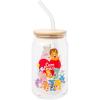 Silver Buffalo Wednesday Addams Family “On Wednesdays We Wear Black” Glass Jar Tumbler with Bamboo Lid and Glass Straw, 16 Ounces(Care Bear Cousins Group)