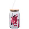 Silver Buffalo Wednesday Addams Family “On Wednesdays We Wear Black” Glass Jar Tumbler with Bamboo Lid and Glass Straw, 16 Ounces(Diet Coke Glitter)