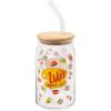 Silver Buffalo Wednesday Addams Family “On Wednesdays We Wear Black” Glass Jar Tumbler with Bamboo Lid and Glass Straw, 16 Ounces(Gilmore Girls)