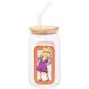 Silver Buffalo Wednesday Addams Family “On Wednesdays We Wear Black” Glass Jar Tumbler with Bamboo Lid and Glass Straw, 16 Ounces(Muppets Miss Piggy)