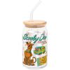 Silver Buffalo Wednesday Addams Family “On Wednesdays We Wear Black” Glass Jar Tumbler with Bamboo Lid and Glass Straw, 16 Ounces(Scooby Doo Crystal Cove)
