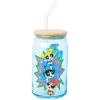 Silver Buffalo Wednesday Addams Family “On Wednesdays We Wear Black” Glass Jar Tumbler with Bamboo Lid and Glass Straw, 16 Ounces(The Powerpuff Girls)