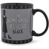 Silver Buffalo Wednesday Addams Give Me a Hand Ceramic Camper Mug, 20 Ounces(We Wear Black)