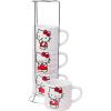 Silver Buffalo Winnie the Pooh 100 Acre Wood Destination 4-Pack Ceramic Mug Stack, 10-Ounces(Hello Kitty Poses)